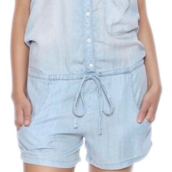 Rails Lily Chambray Denim Romper Small - Picture 4 of 7